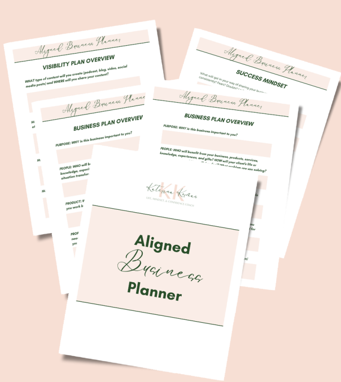 Aligned Business Planner Sample Pages