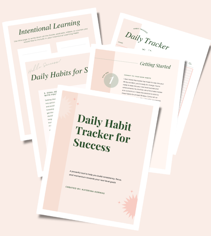 Habit Tracker for Success Workbook pages